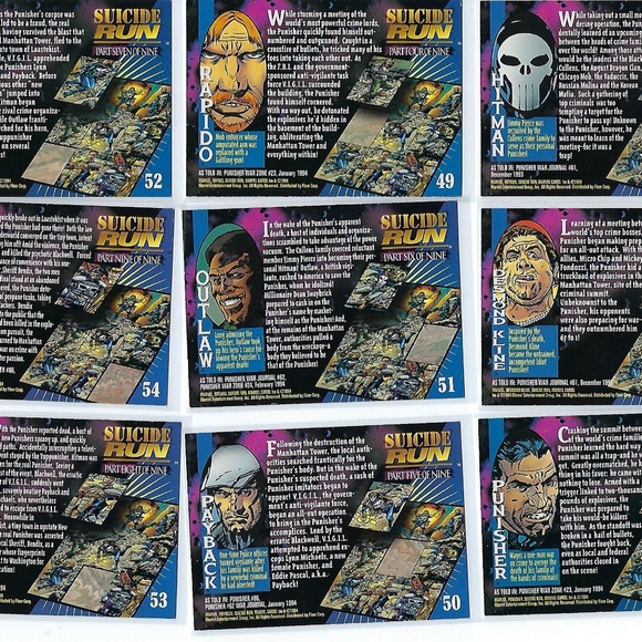 Marvel Universe Trading Cards SUICIDE RUN Full Set - Picture 2 of 2